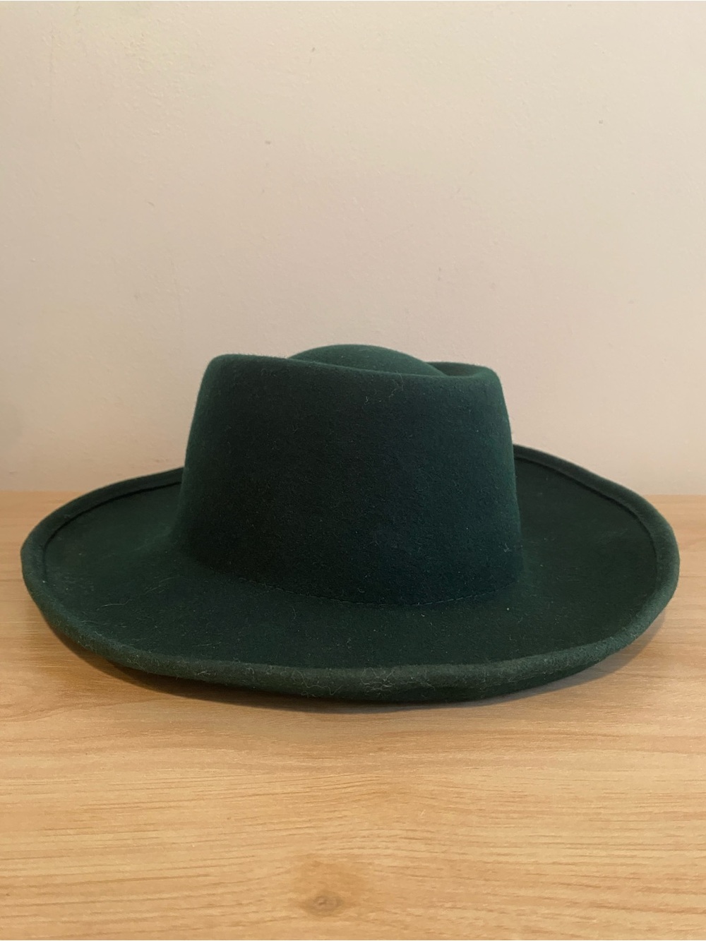 Something Special Sophia Green 100% Wool Felt Wide Brim Fedora Hat